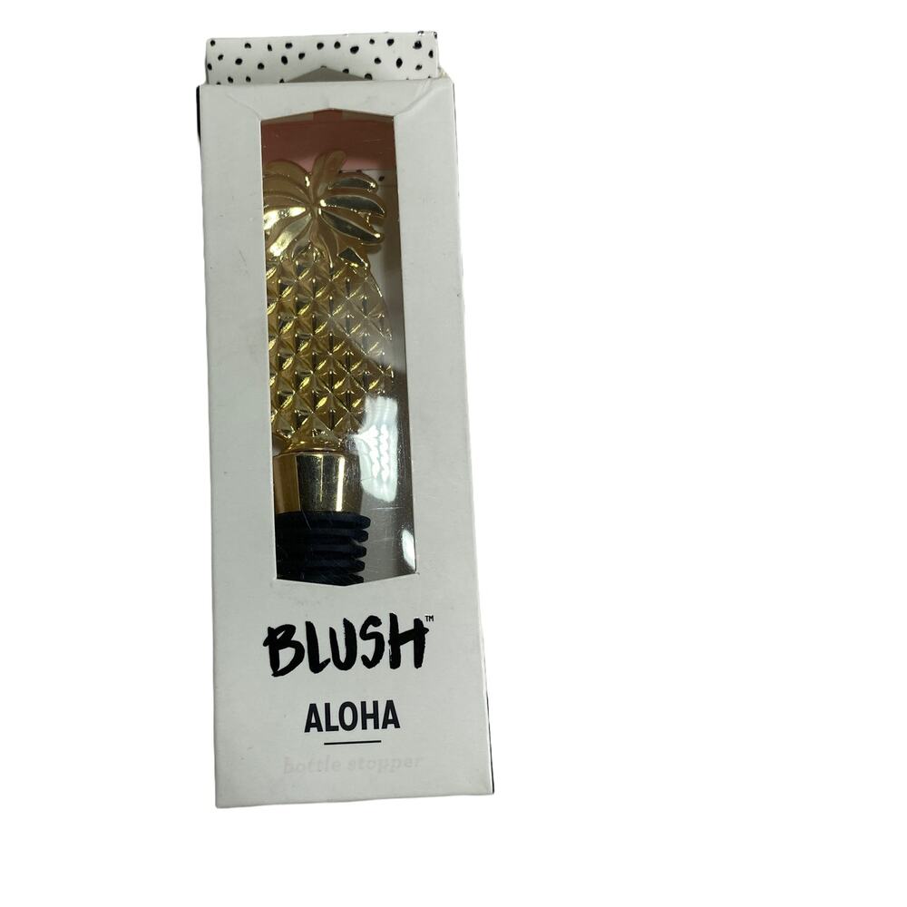 Blush Aloha Pineapple Glittering Gold 5" Bottle Stopper